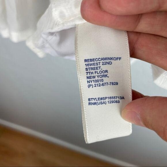 Rebecca Minkoff Deneuve Cold-Shoulder Top White Crochet Eyelet Women's Sz Small - Picture 6 of 7